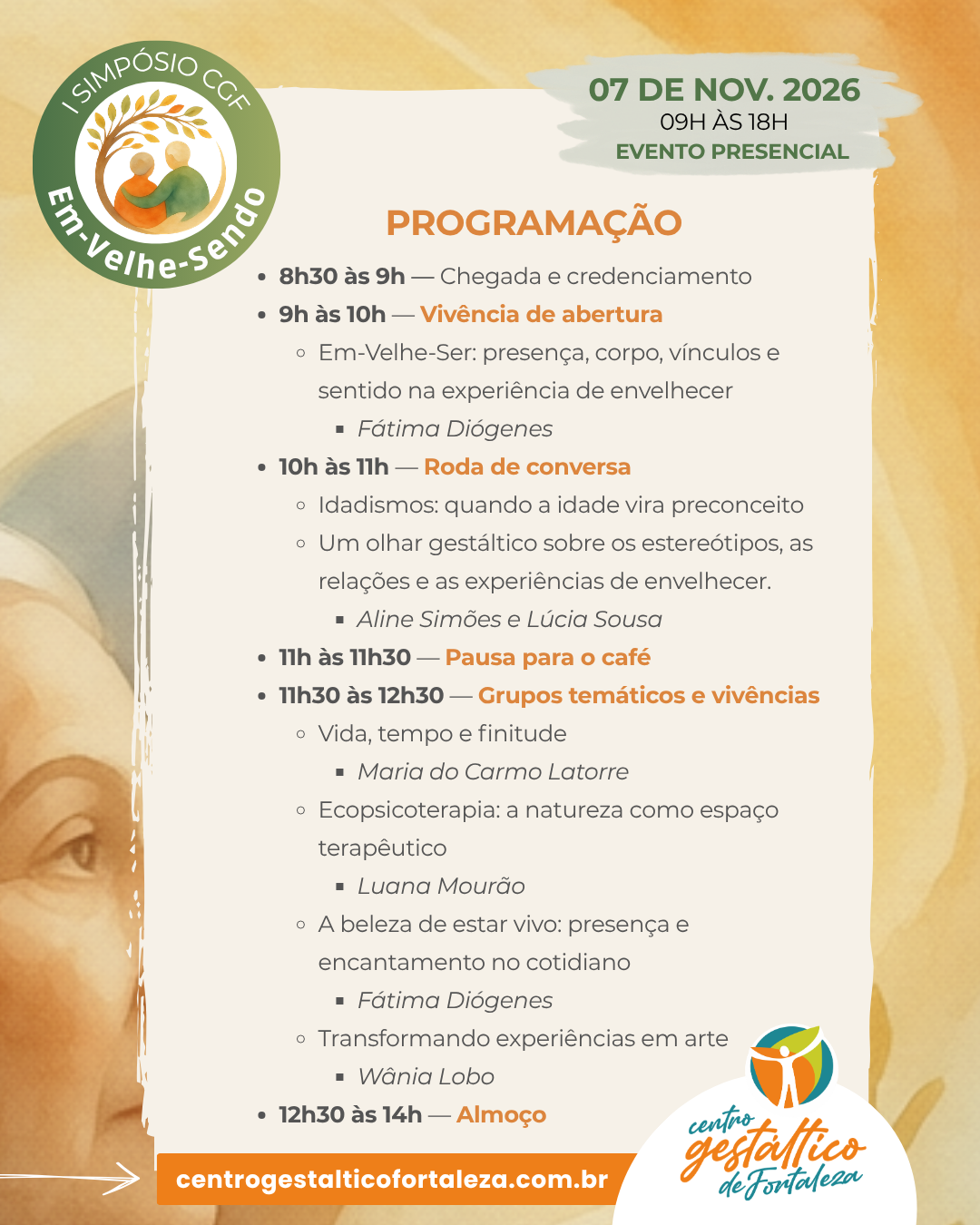 I Simpósio CGF: Em-Velhe-Sendo: o olhar gestáltico para o envelhecimento e suas múltiplas dimensões (07/11/2026) - Imagem 2